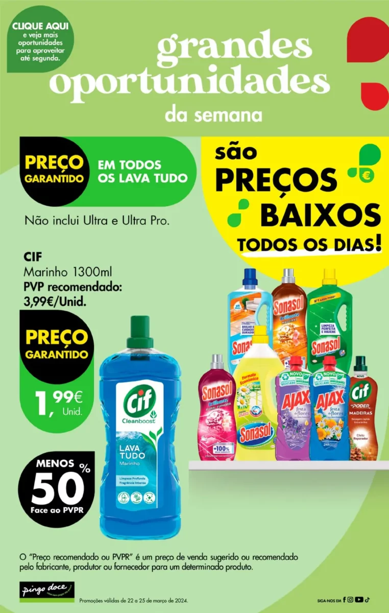 Antevis&atilde;o Folheto Pingo Doce fim-de-semana (22 a 25 mar&ccedil;o)