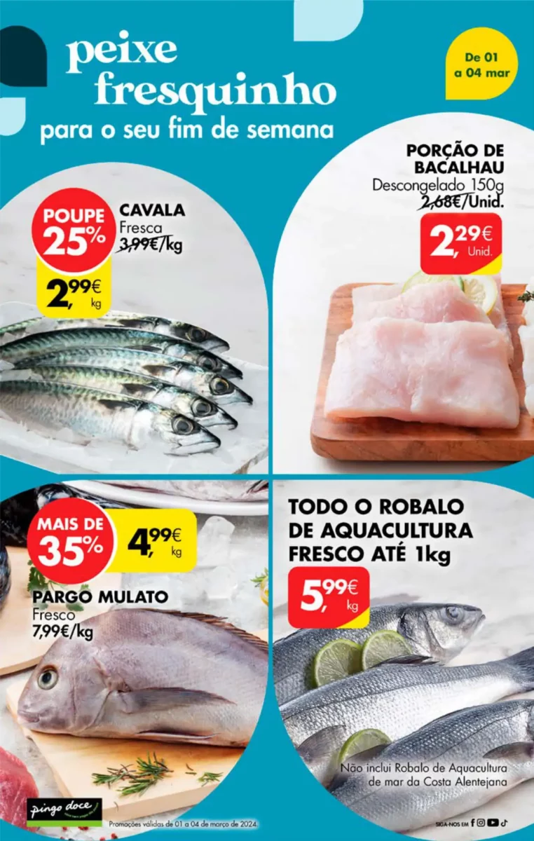 Antevis&atilde;o Folheto Pingo Doce fim-de-semana (1 a 4 mar&ccedil;o)