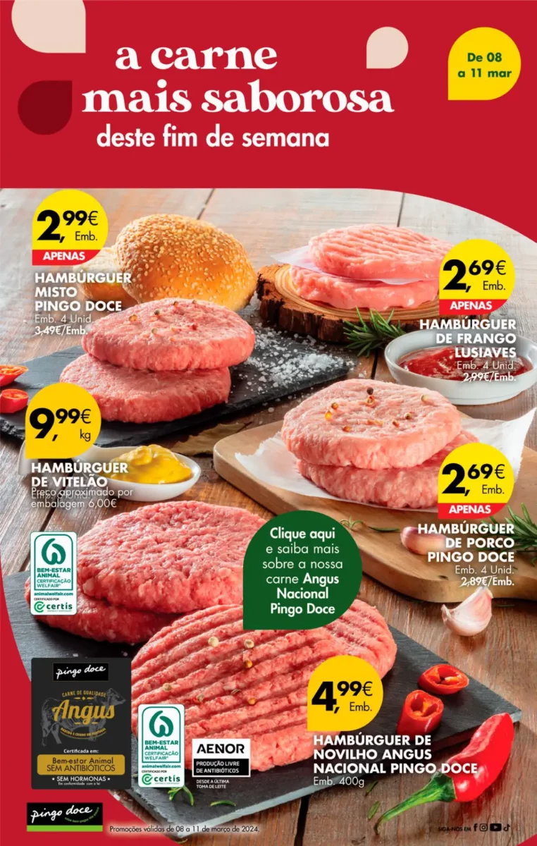 Antevis&atilde;o Folheto Pingo Doce fim-de-semana (8 a 11 mar&ccedil;o)