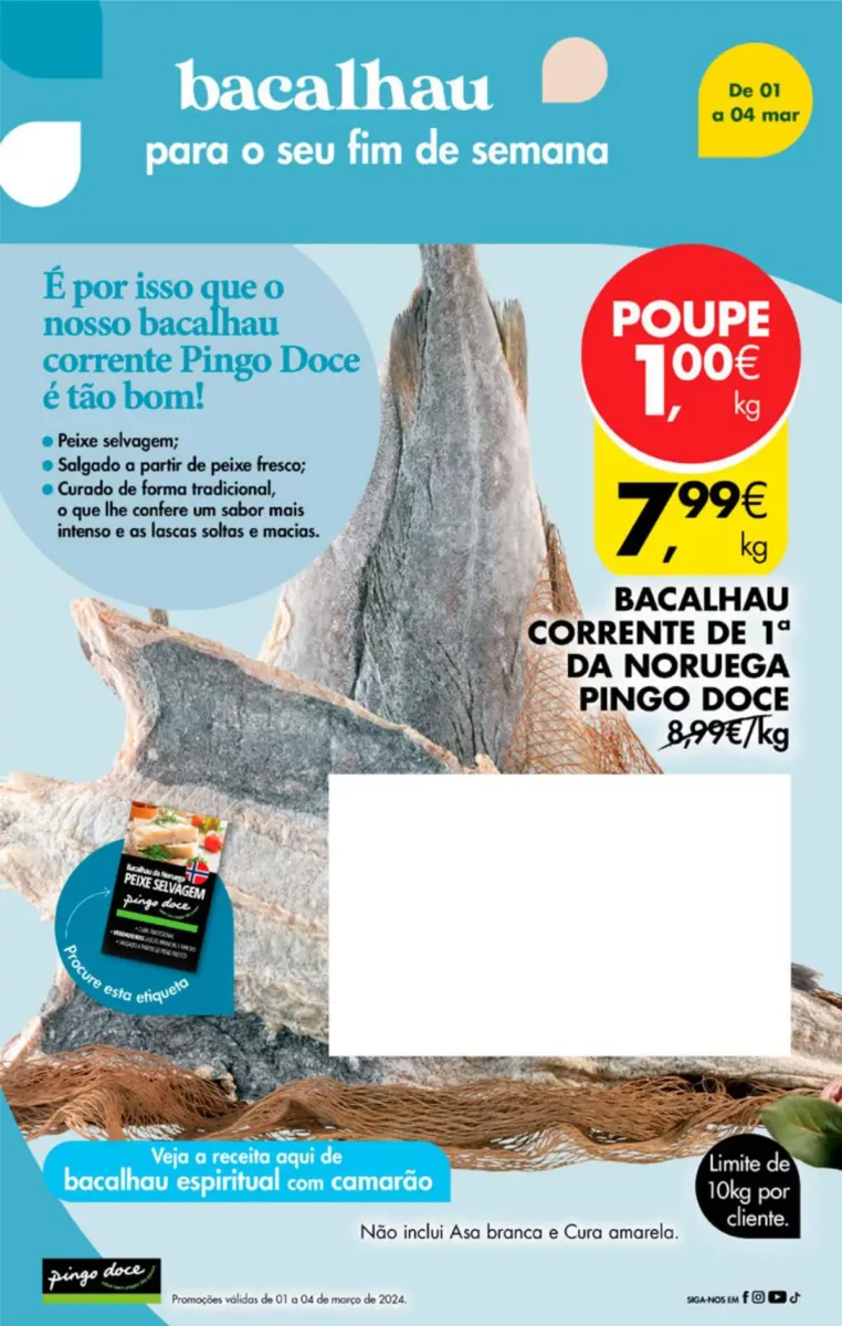Antevis&atilde;o Folheto Pingo Doce fim-de-semana (1 a 4 mar&ccedil;o)