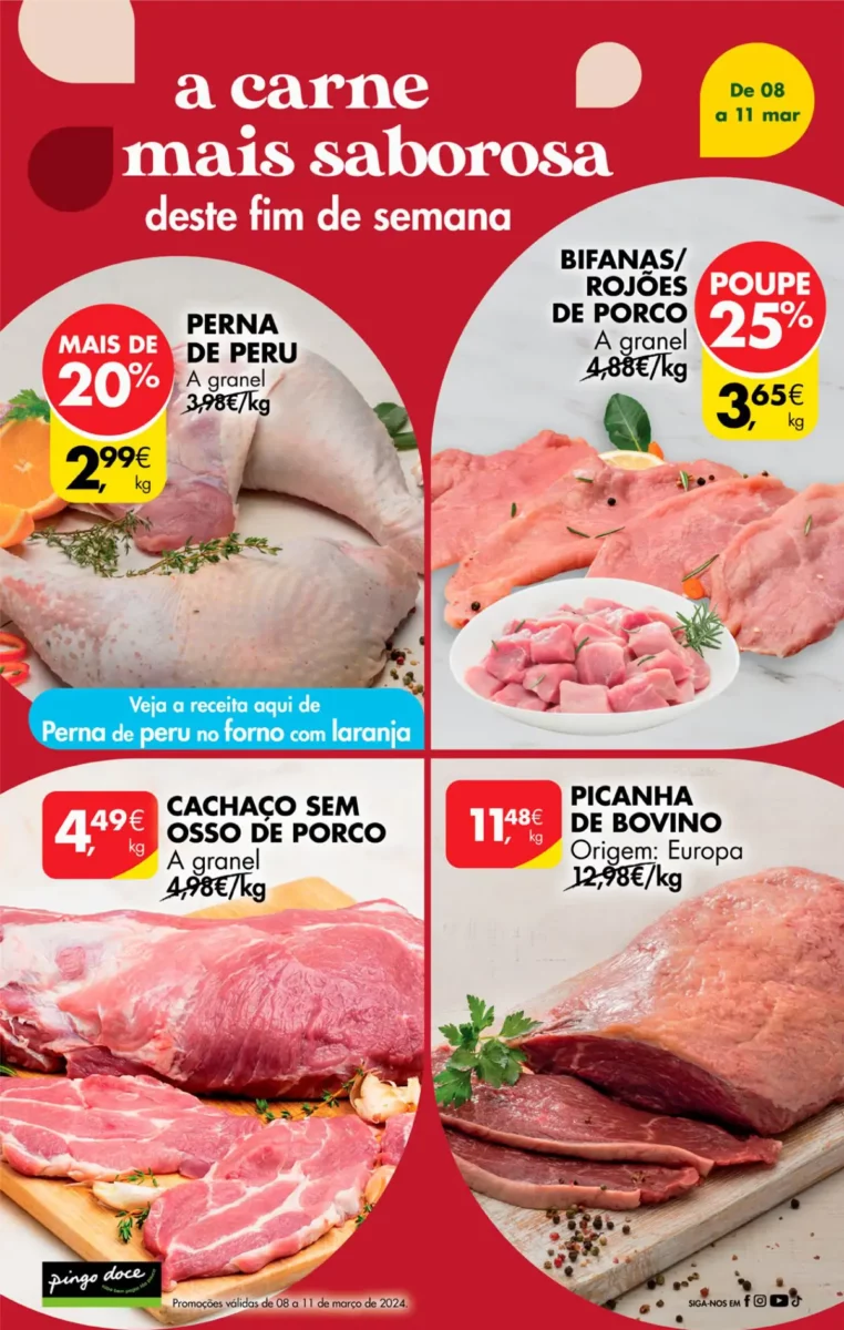 Antevis&atilde;o Folheto Pingo Doce fim-de-semana (8 a 11 mar&ccedil;o)