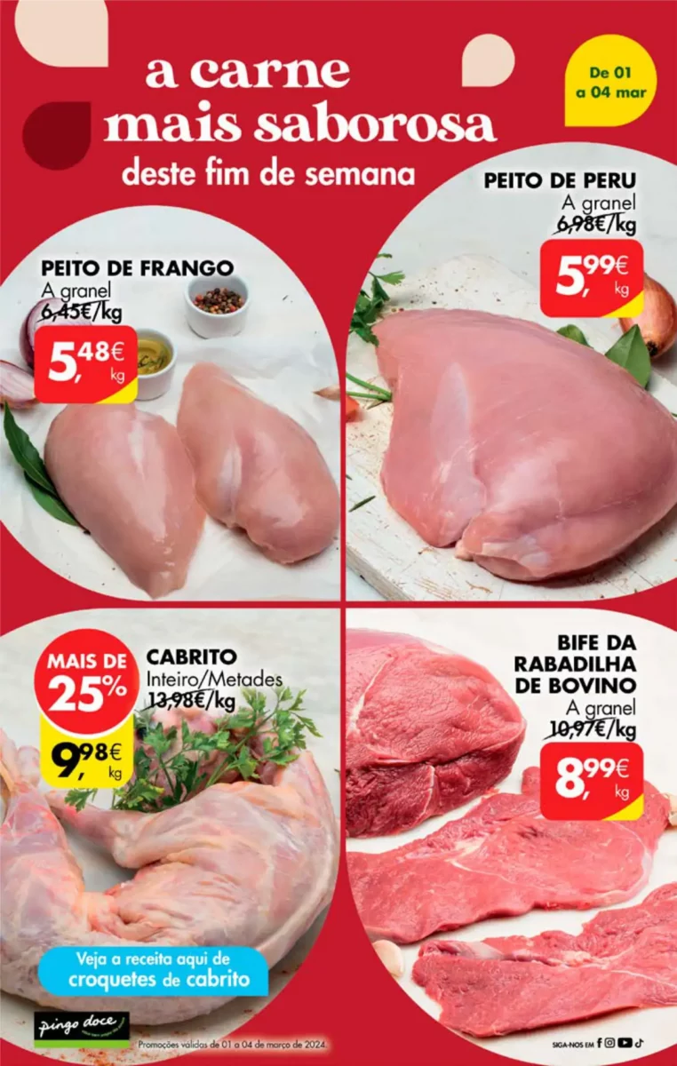 Antevis&atilde;o Folheto Pingo Doce fim-de-semana (1 a 4 mar&ccedil;o)