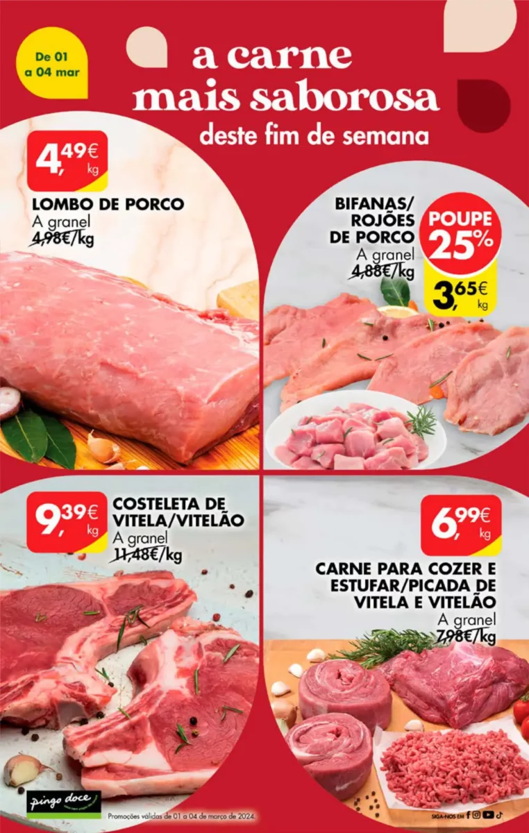 Antevis&atilde;o Folheto Pingo Doce fim-de-semana (1 a 4 mar&ccedil;o)