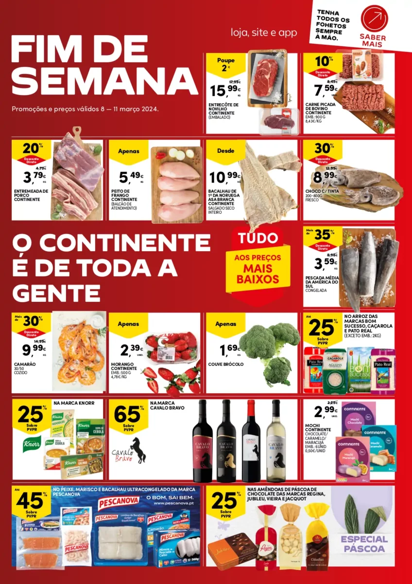 Folheto Continente fim-de-semana (8 a 11 mar&ccedil;o)