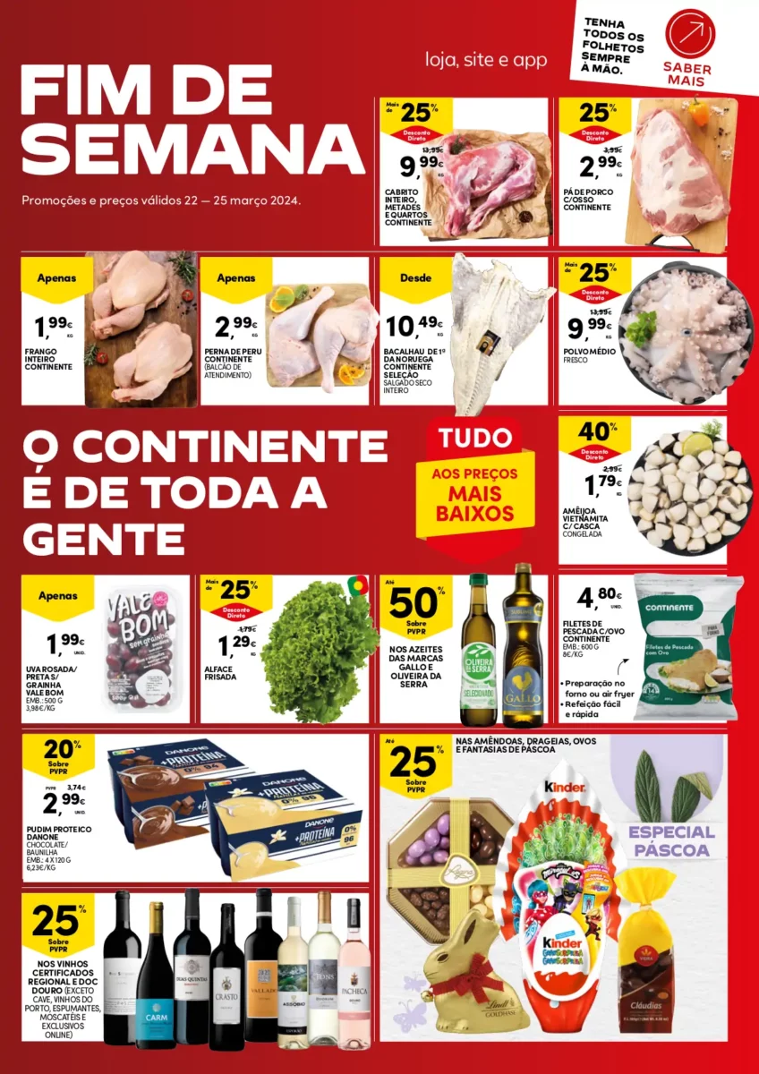 Folheto Continente fim-de-semana (22 a 25 mar&ccedil;o)