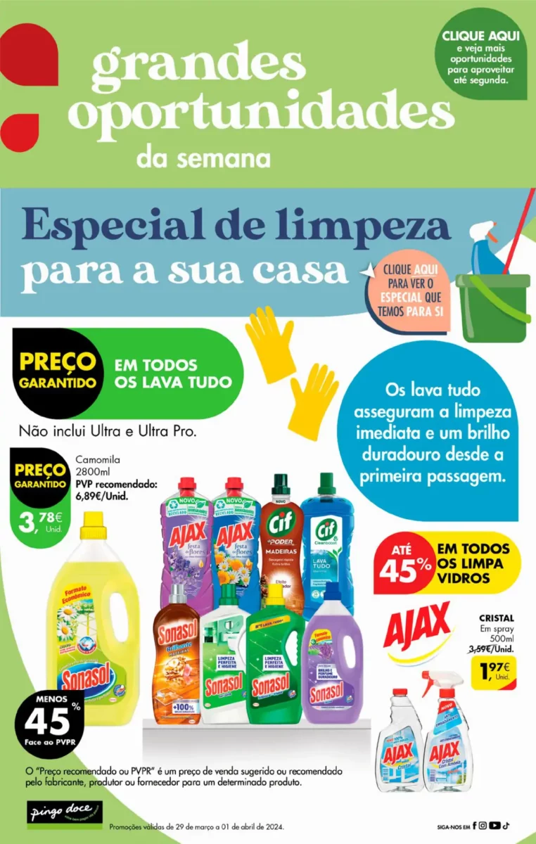 Folheto Pingo Doce fim-de-semana (29 mar&ccedil;o a 1 abril)