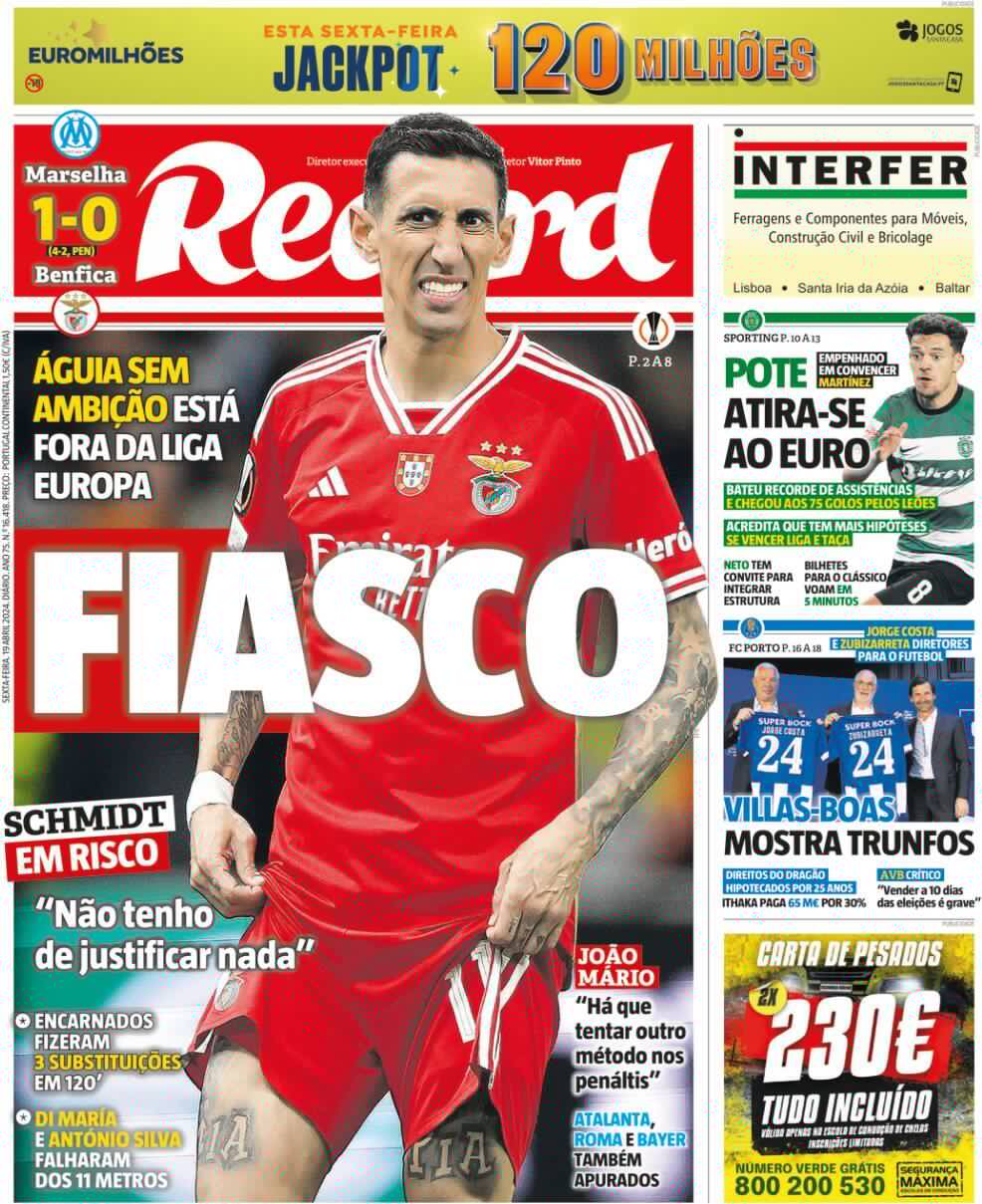 Record: Capa da Edi&ccedil;&atilde;o de sexta-feira, 19 de abril 2024