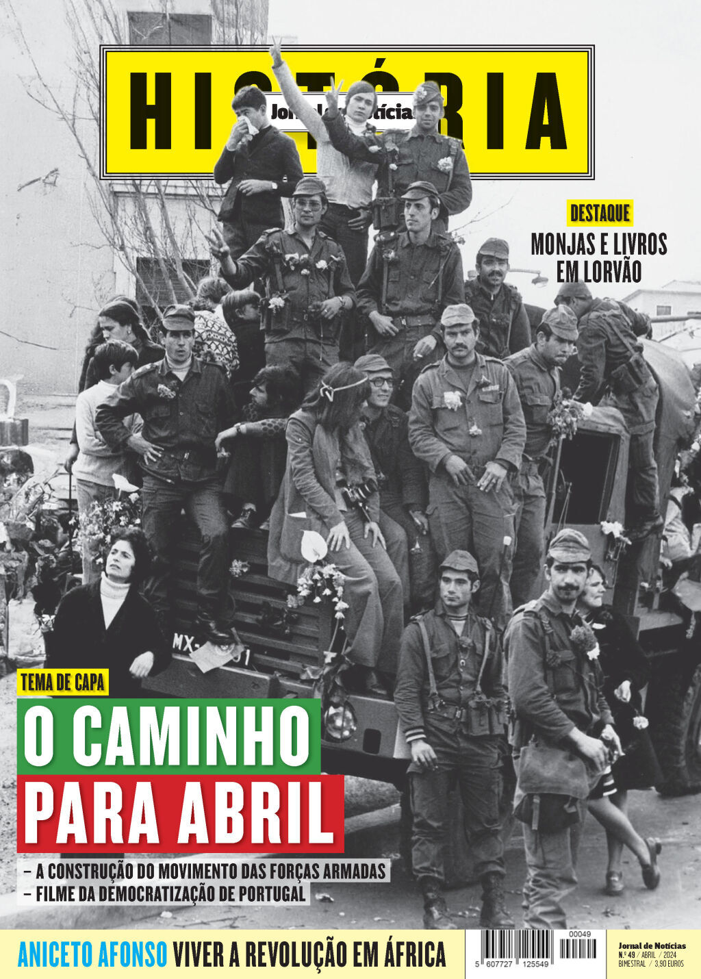 Jornal de Not&iacute;cias: Capa da Edi&ccedil;&atilde;o de quinta-feira, 25 de abril 2024