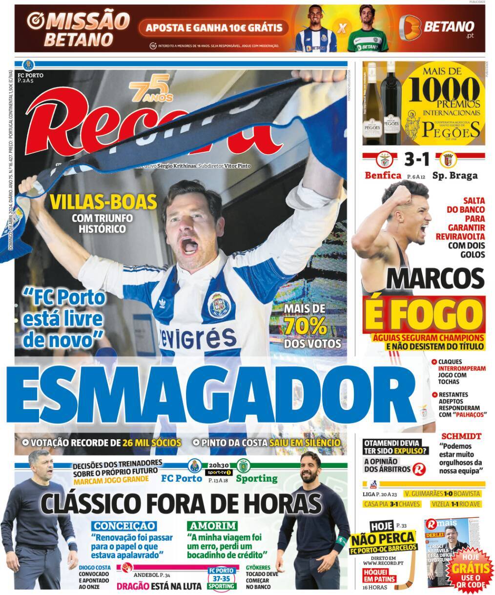 Record: Capa da Edi&ccedil;&atilde;o de domingo, 28 de abril 2024
