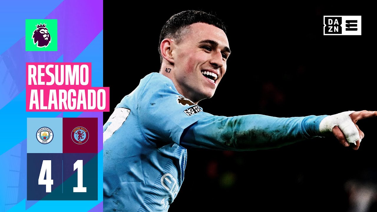 Resumo alargado | Man City 4-1 Aston Villa | Premier League 23/24