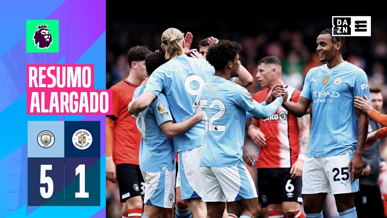 Resumo alargado | Man City 5-1 Luton Town | Premier League 23/24
