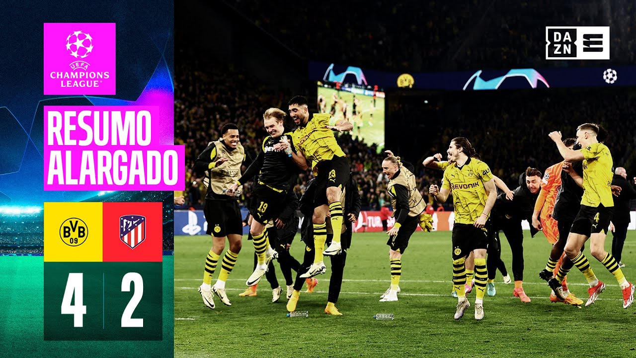 Resumo alargado | Dortmund 4-2 Atletico Madrid | Champions League 23/24