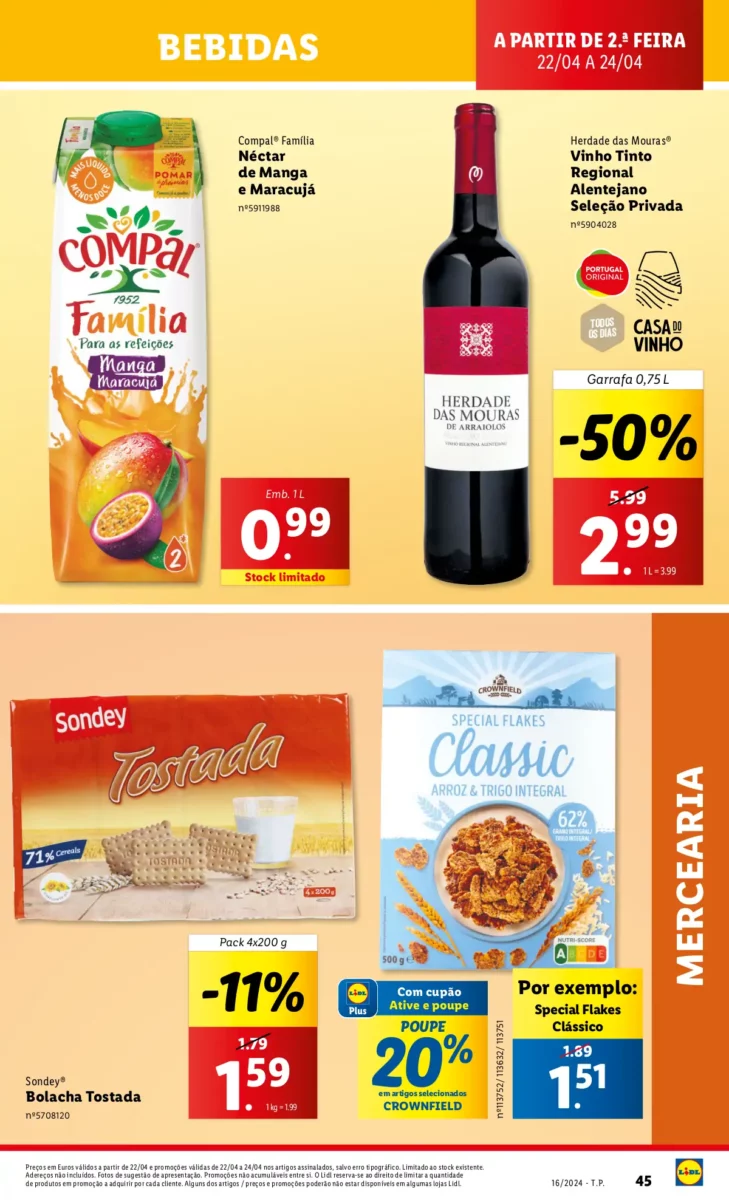 Antevis&atilde;o Folheto LiDL Promo&ccedil;&otilde;es (18 a 24 abril)