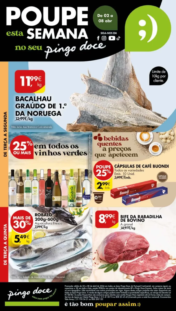 Antevis&atilde;o Folheto Pingo Doce (2 a 8 abril)