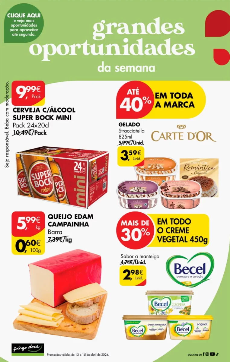 Antevis&atilde;o Folheto Pingo Doce fim-de-semana (12 a 15 abril)