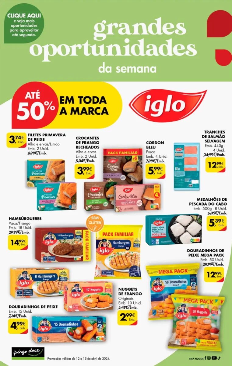 Antevis&atilde;o Folheto Pingo Doce fim-de-semana (12 a 15 abril)