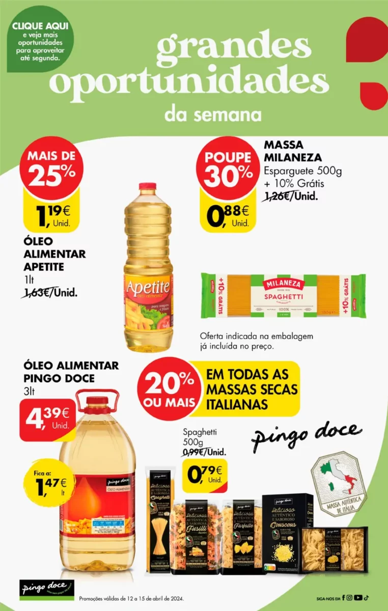 Antevis&atilde;o Folheto Pingo Doce fim-de-semana (12 a 15 abril)