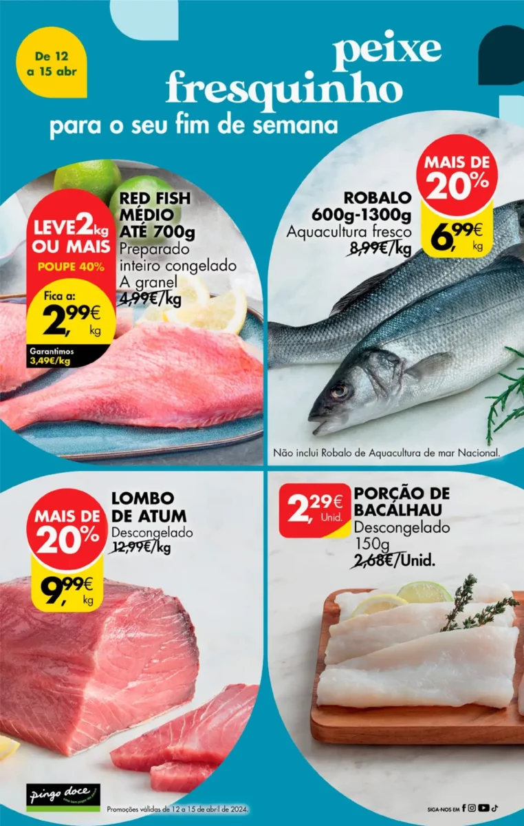 Antevis&atilde;o Folheto Pingo Doce fim-de-semana (12 a 15 abril)