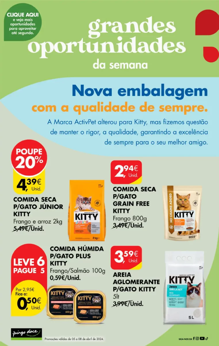 Antevis&atilde;o Folheto Pingo Doce fim-de-semana (5 a 8 abril)