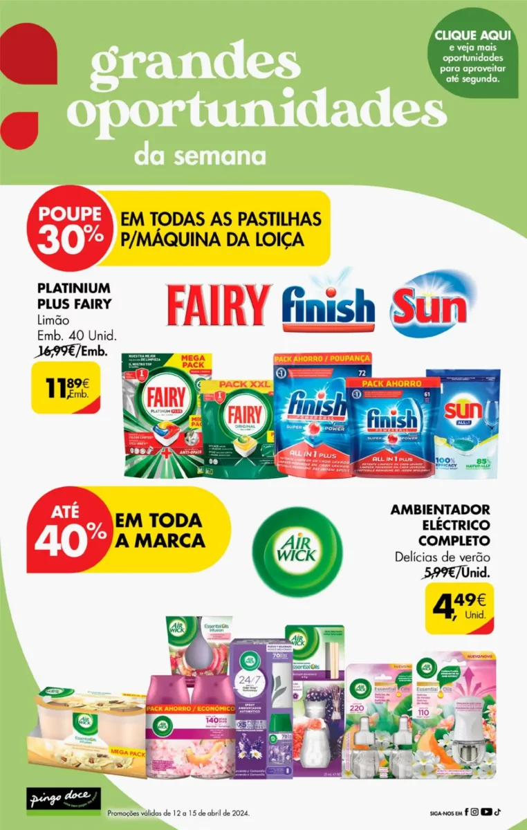 Antevis&atilde;o Folheto Pingo Doce fim-de-semana (12 a 15 abril)