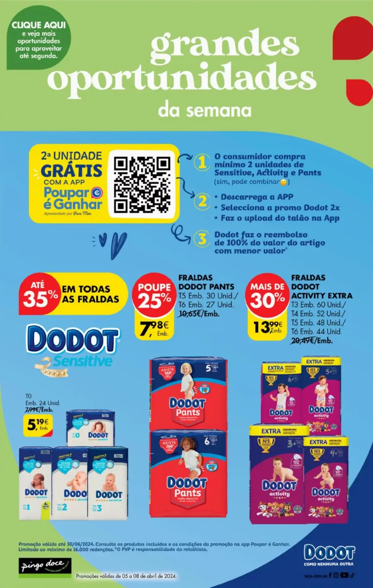 Antevis&atilde;o Folheto Pingo Doce fim-de-semana (5 a 8 abril)
