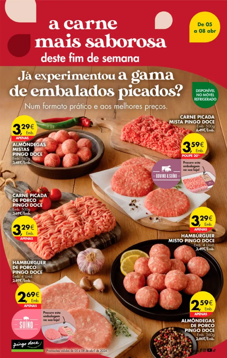 Antevis&atilde;o Folheto Pingo Doce fim-de-semana (5 a 8 abril)
