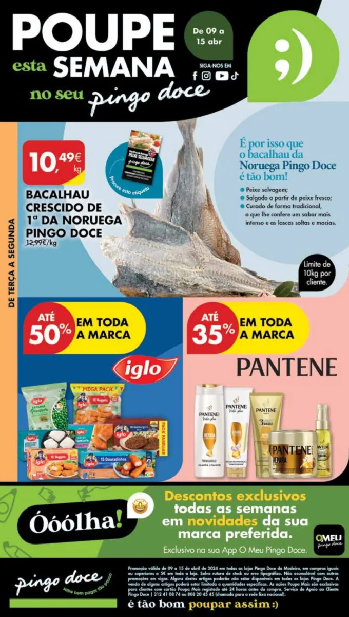 Antevis&atilde;o Folheto Pingo Doce Madeira (9 a 15 abril)
