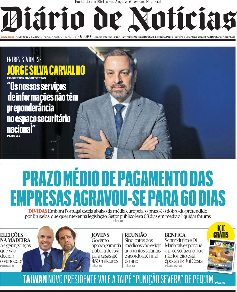 Di&aacute;rio de Not&iacute;cias: Capa da Edi&ccedil;&atilde;o de sexta-feira, 24 de maio 2024