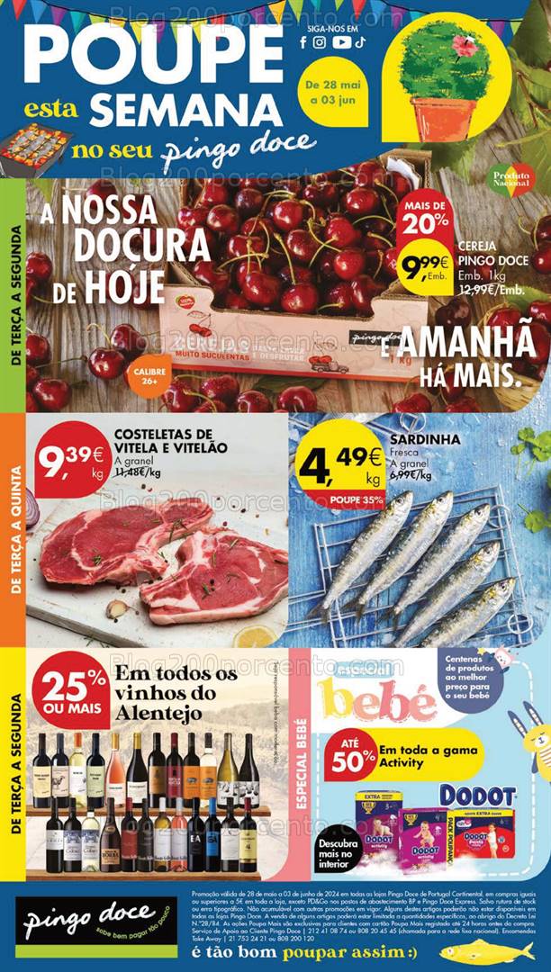 Antevis&atilde;o de Folheto PINGO DOCE Lojas Grandes Promo&ccedil;&otilde;es de 28 maio a 3 junho
