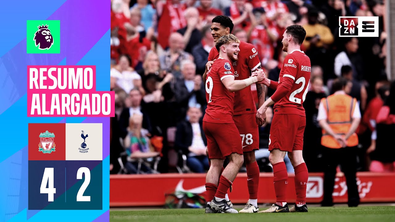 Resumo alargado | Liverpool 4-2 Tottenham | Premier League 23/24
