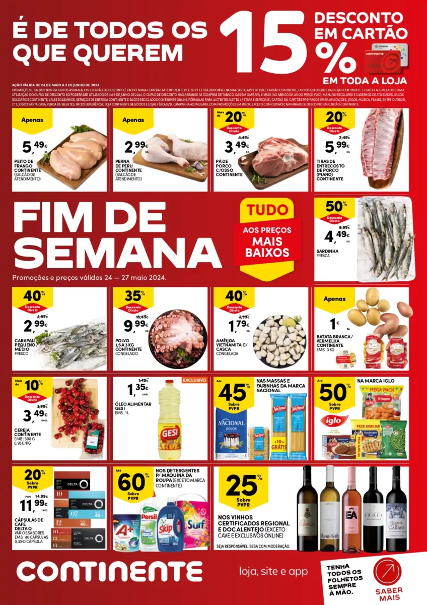 folheto continente fim semana