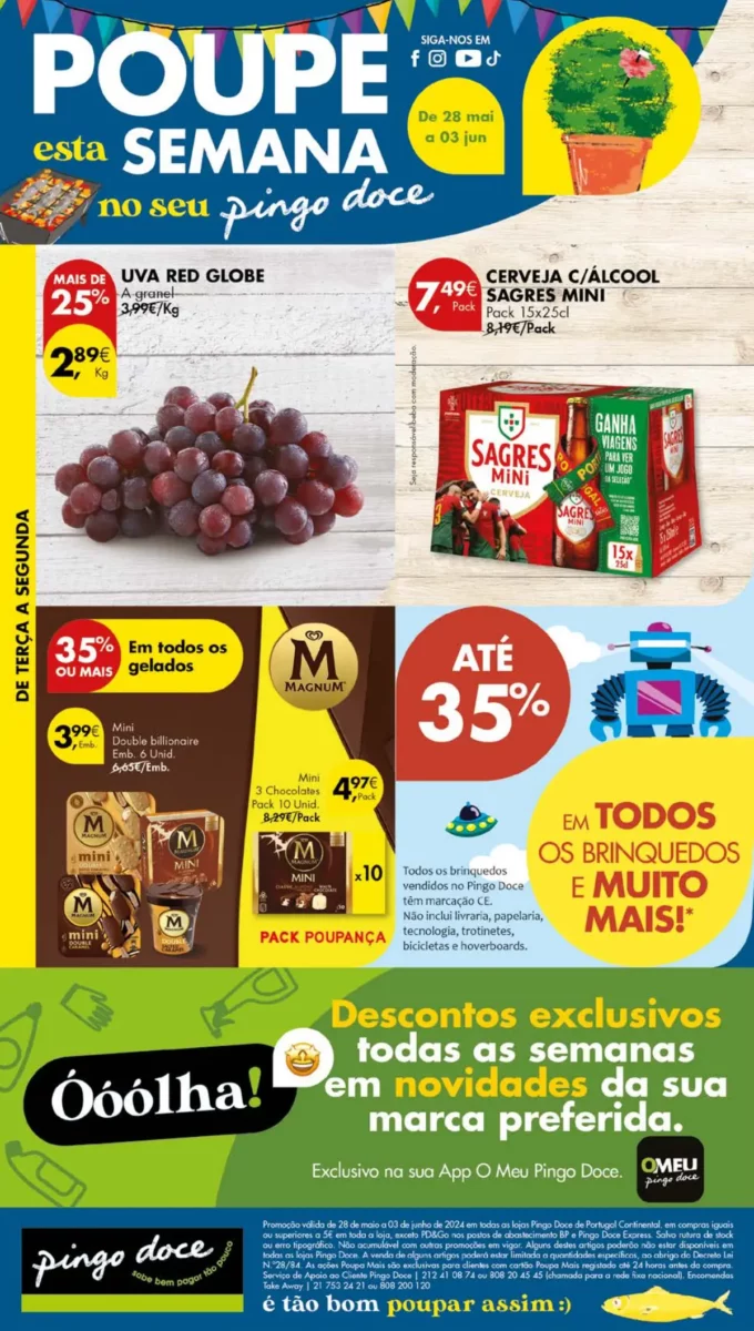 Antevis&atilde;o Folheto Pingo Doce (28 maio a 3 junho)