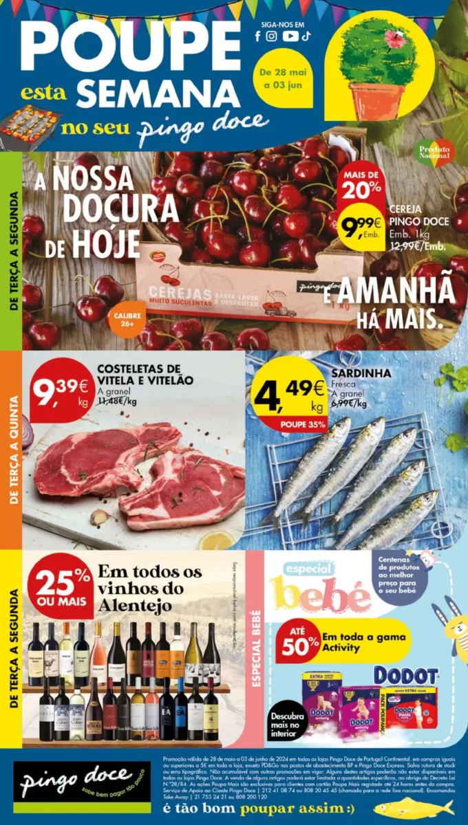 Antevis&atilde;o Folheto Pingo Doce (28 maio a 3 junho)