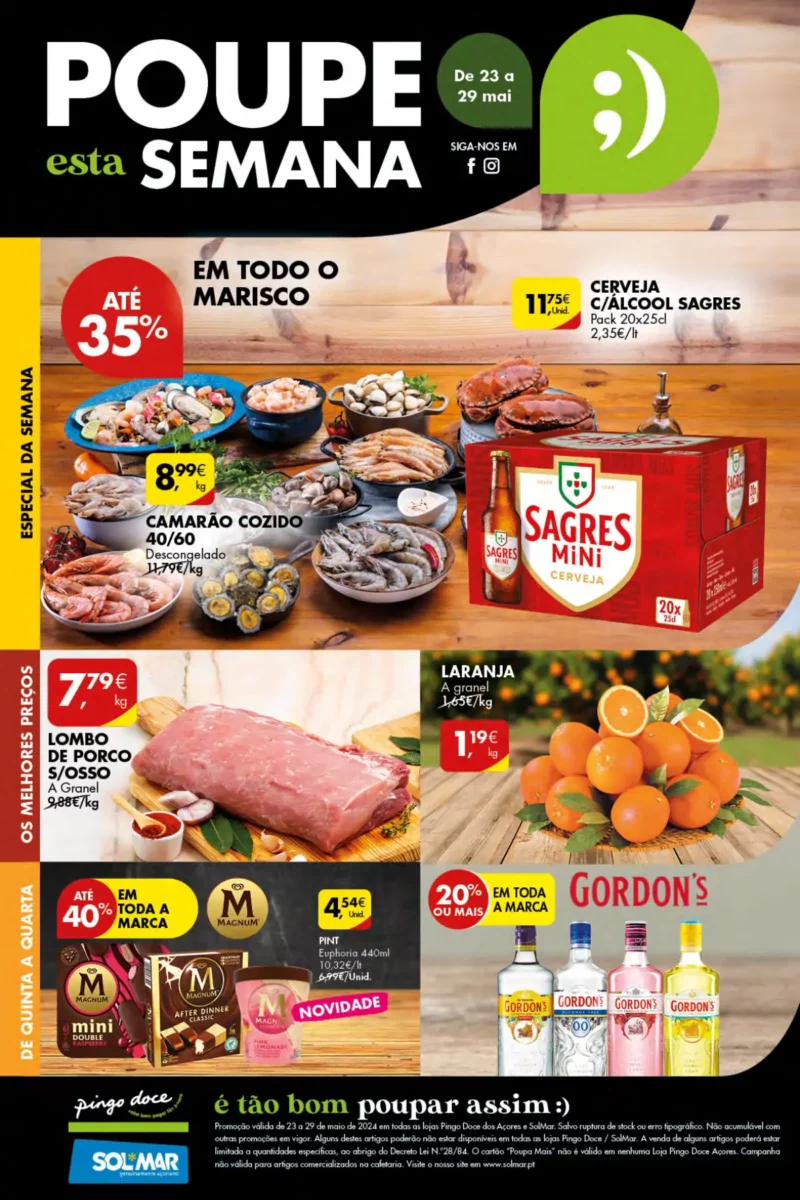 Antevis&atilde;o Folheto Pingo Doce A&ccedil;ores (23 a 29 maio)