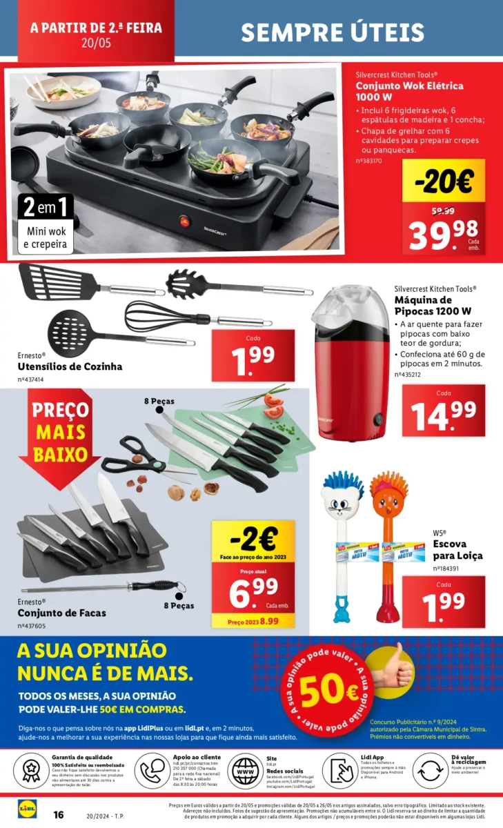 Antevis&atilde;o Folheto LiDL Novidades (a partir de 16 maio)