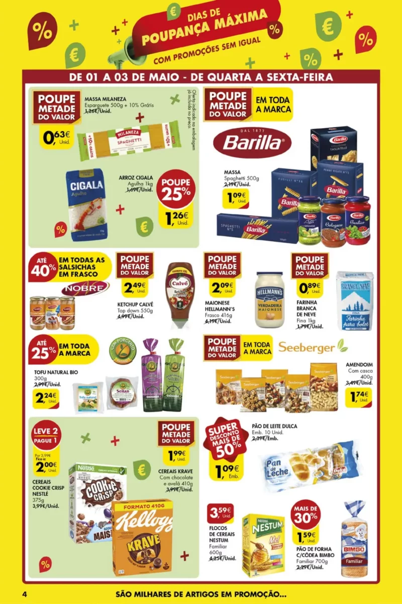 Folheto Pingo Doce &ndash; dias de poupan&ccedil;a m&aacute;xima (1 a 3 maio)