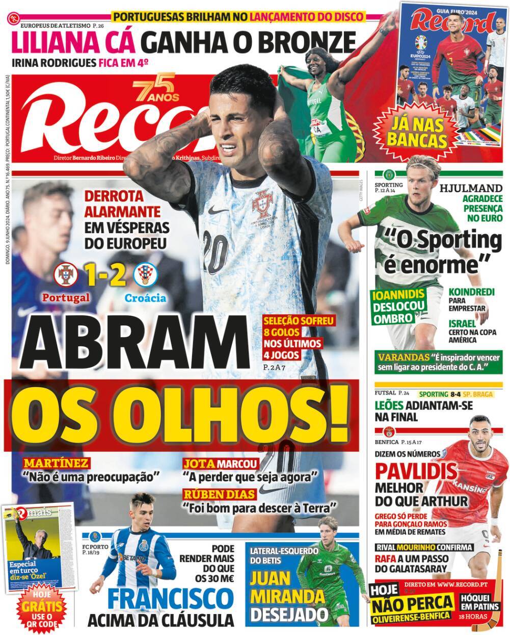 Record: Capa da Edi&ccedil;&atilde;o de domingo, 09 de junho 2024