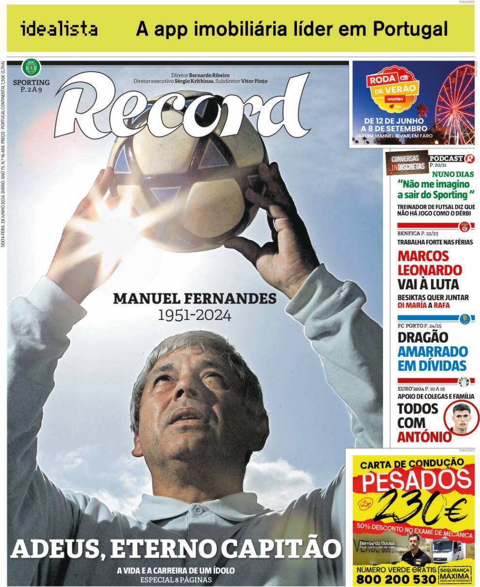Record: Capa da Edi&ccedil;&atilde;o de sexta-feira, 28 de junho 2024