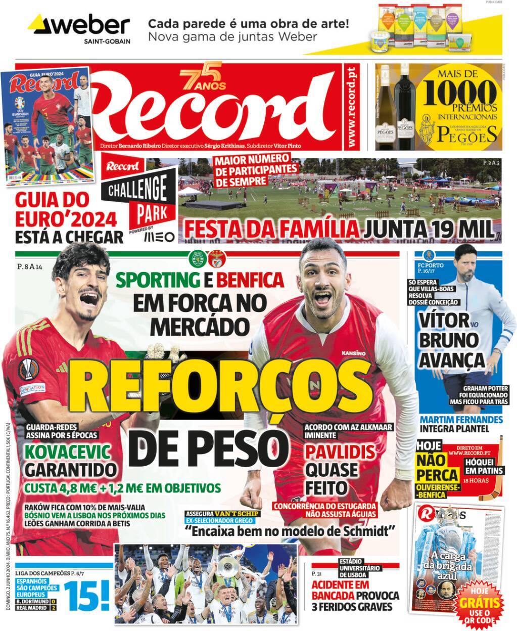 Record: Capa da Edi&ccedil;&atilde;o de domingo, 02 de junho 2024