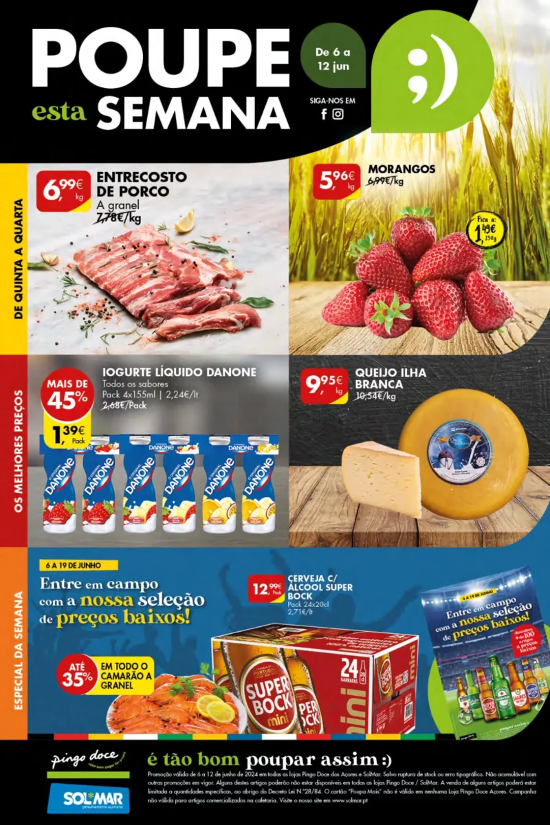 Antevis&atilde;o Folheto Pingo Doce A&ccedil;ores (6 a 12 junho)