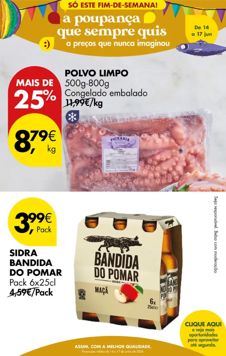 Antevis&atilde;o Folheto Pingo Doce fim-de-semana: 14 a 17 de junho