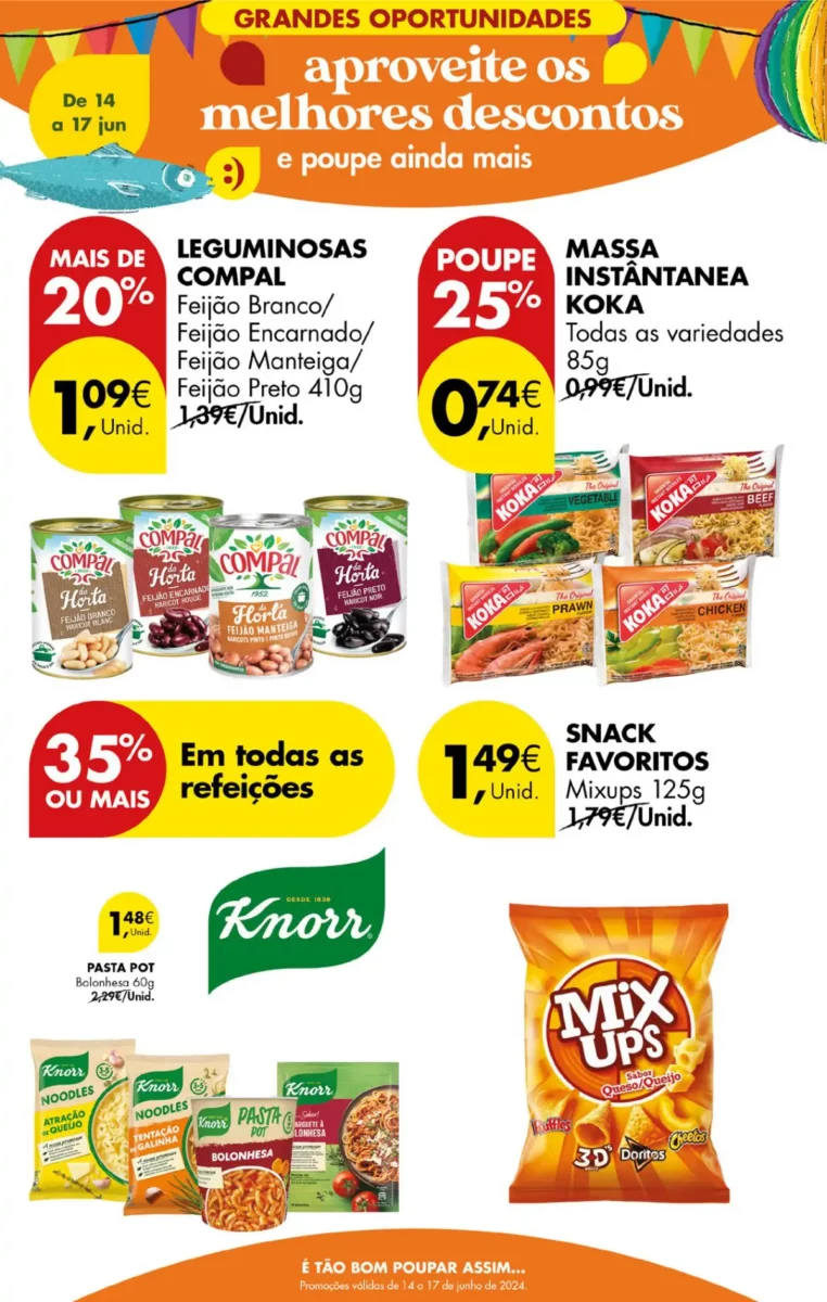 Antevis&atilde;o Folheto Pingo Doce fim-de-semana: 14 a 17 de junho