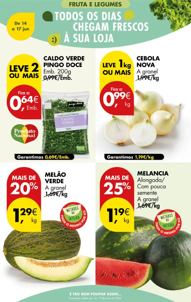 Antevis&atilde;o Folheto Pingo Doce fim-de-semana: 14 a 17 de junho