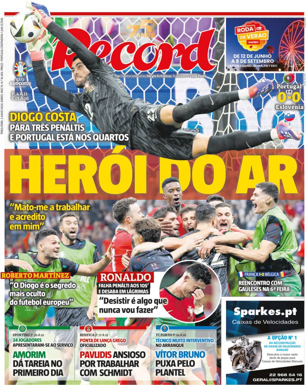 Record: Capa da Edi&ccedil;&atilde;o de ter&ccedil;a-feira, 02 de julho 2024