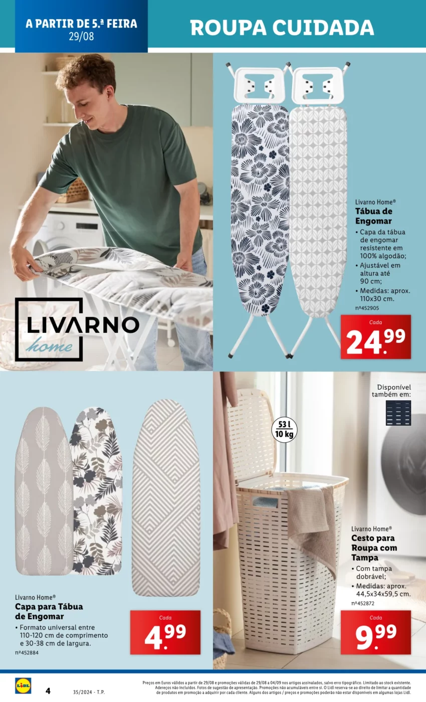 Antevis&atilde;o Folheto LiDL Novidades (29 agosto a 4 setembro)