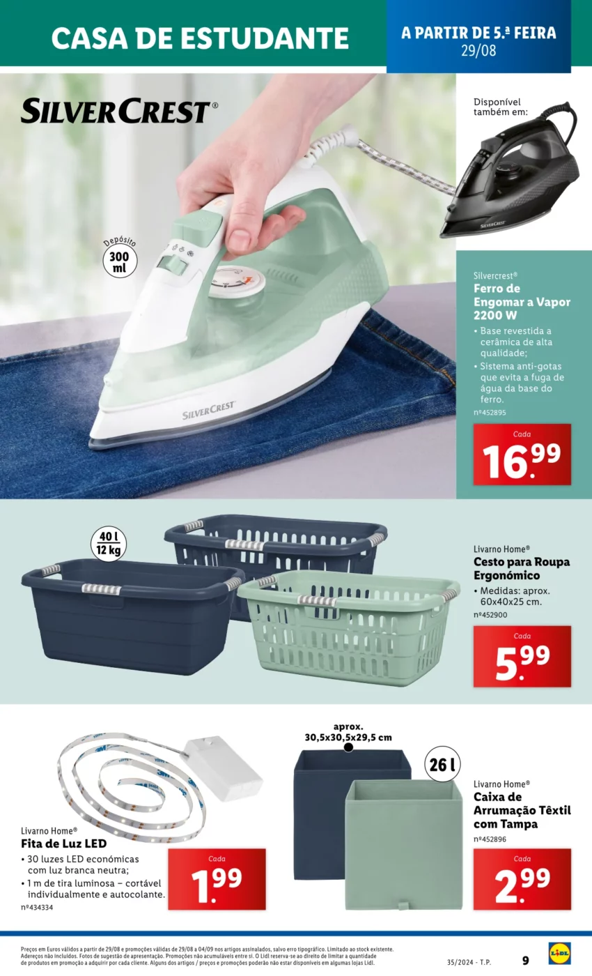Antevis&atilde;o Folheto LiDL Novidades (29 agosto a 4 setembro)