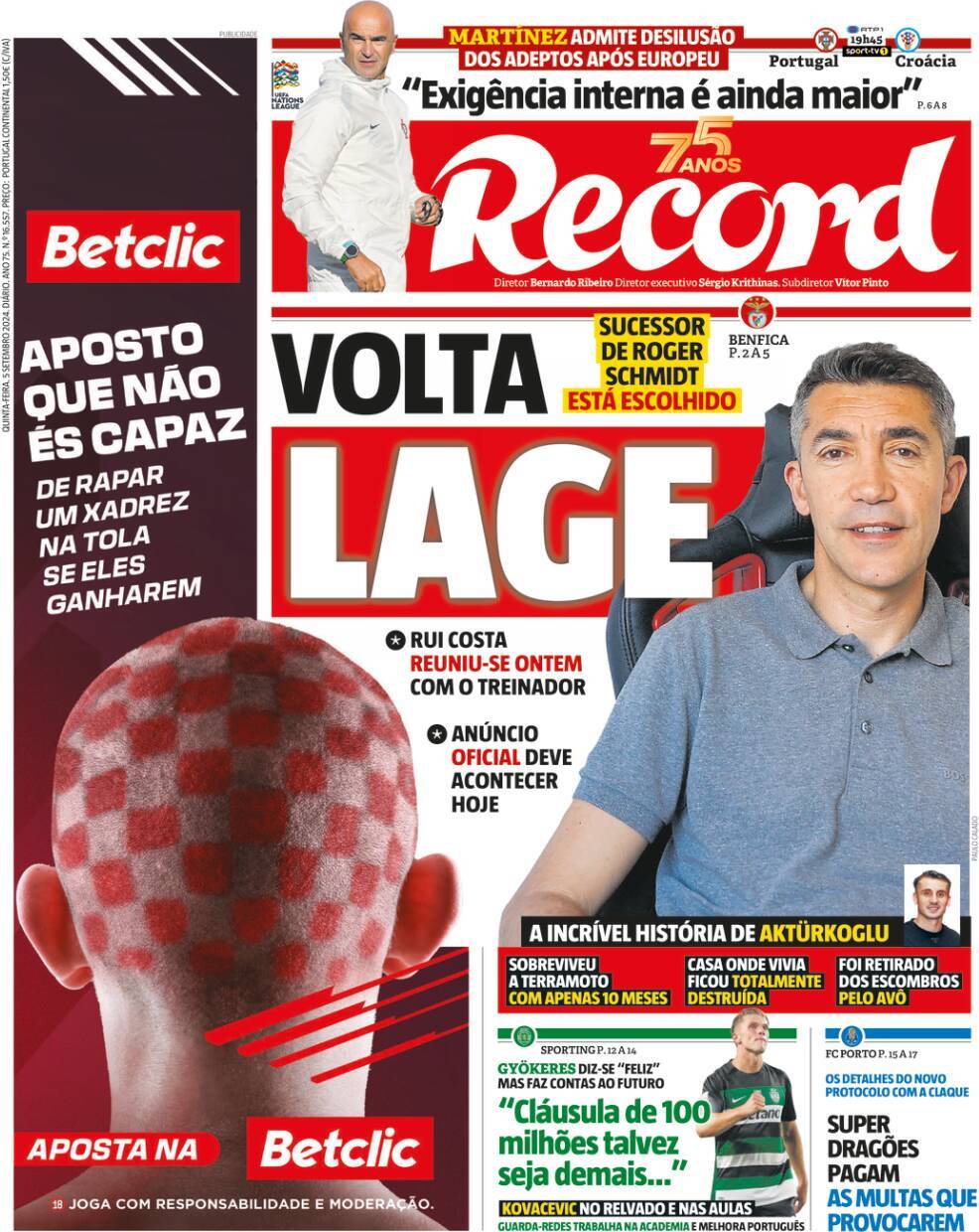 Record: Capa da Edi&ccedil;&atilde;o de quinta-feira, 05 de setembro 2024
