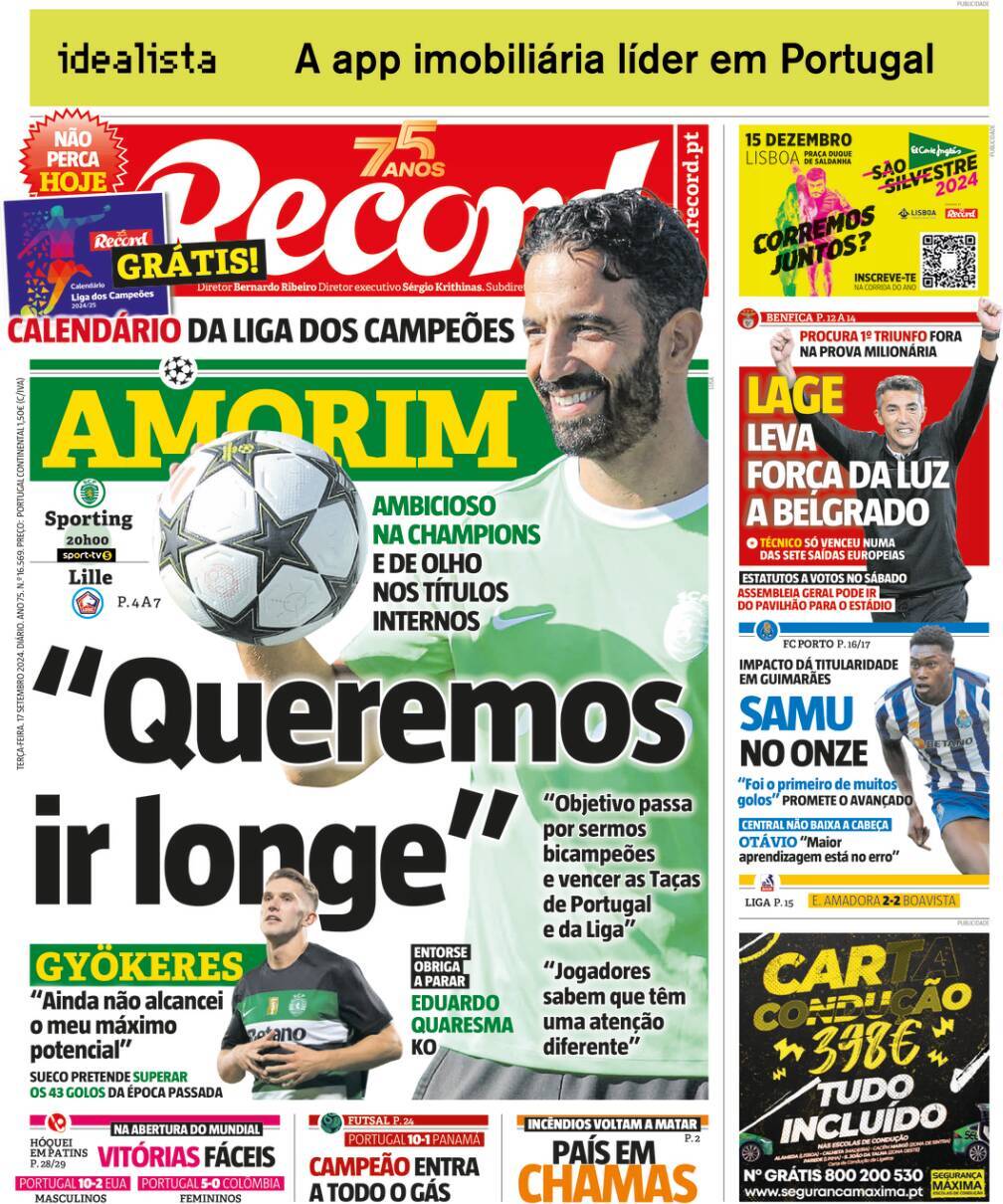 Record: Capa da Edi&ccedil;&atilde;o de ter&ccedil;a-feira, 17 de setembro 2024