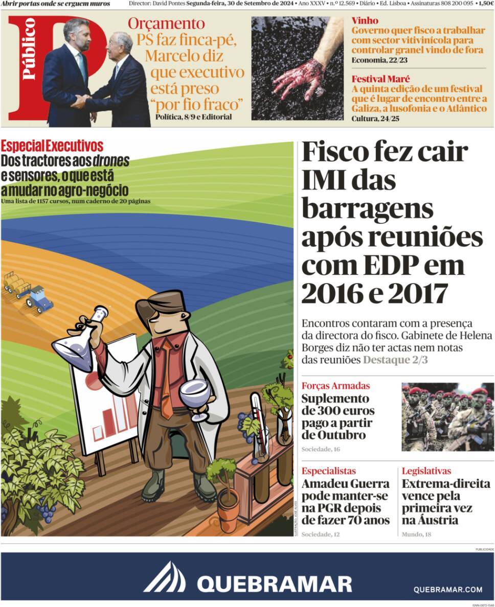 Record: Capa da Edi&ccedil;&atilde;o de segunda-feira, 30 de setembro 2024