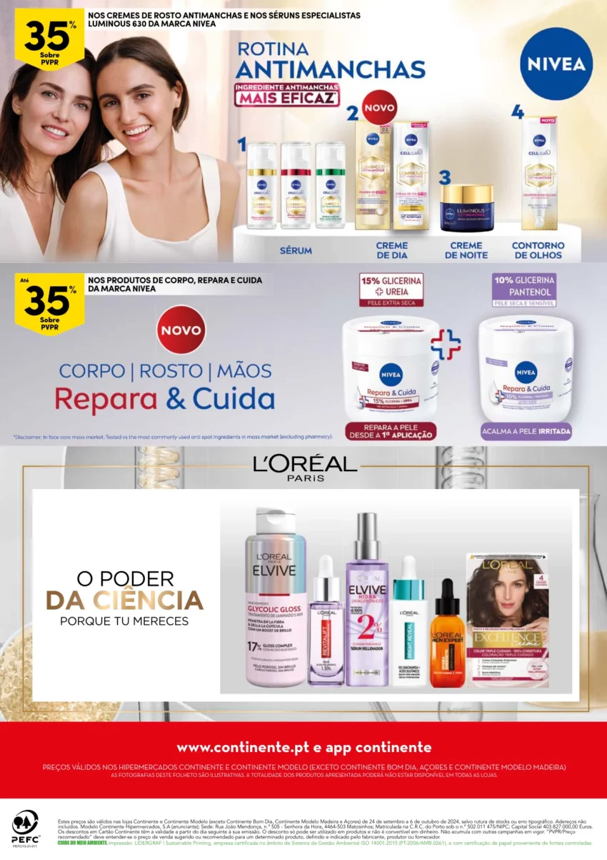 Folheto Continente Beleza e Cuidados Pessoais (24 setembro a 7 outubro)